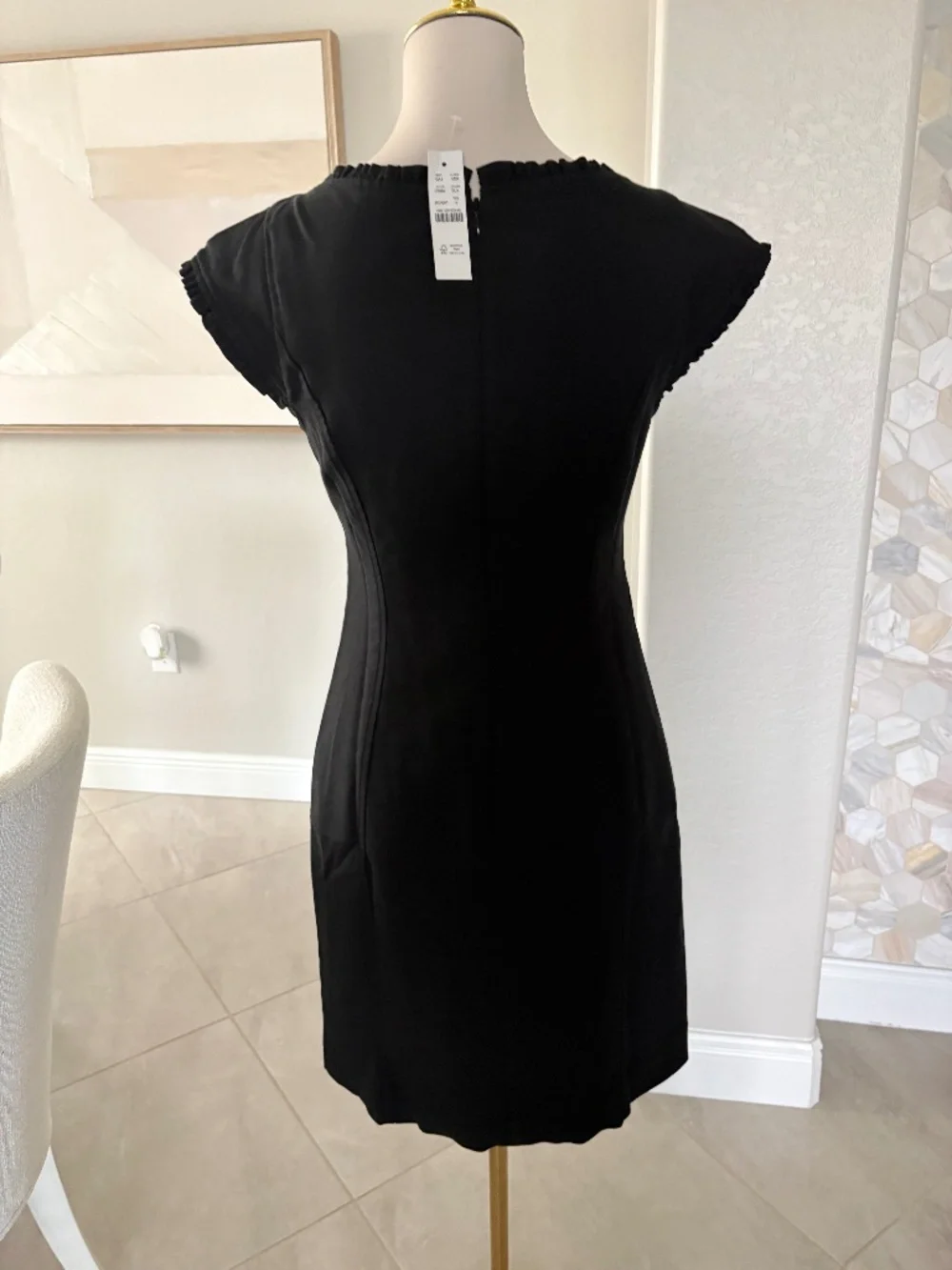 NWT J Crew Ruffle-trim dress in Gramercy linen blend
